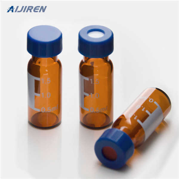 white graduation line HPLC sample vials unassembled